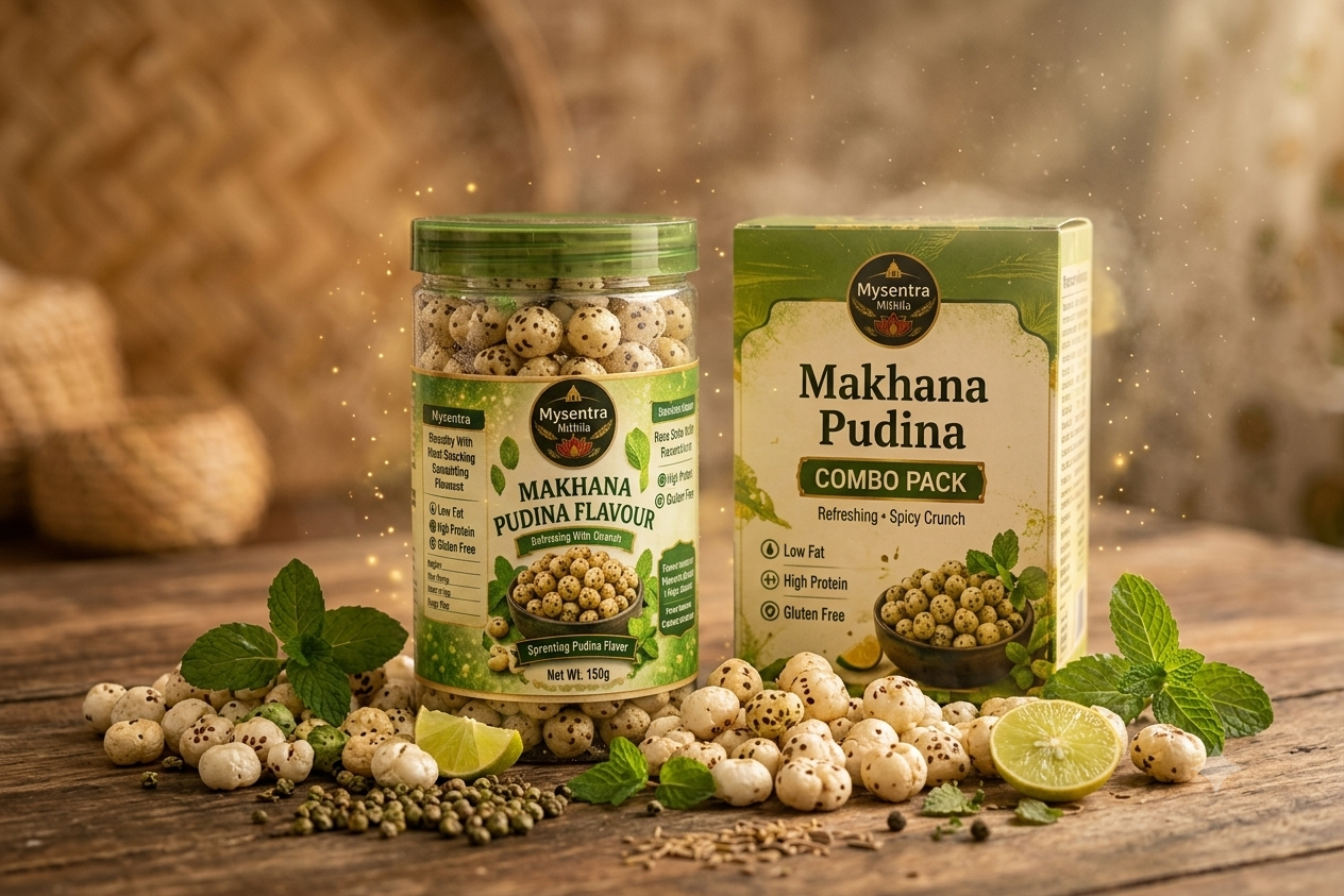 Mysentra Mithila Premium Pudina combo Makhana 200g