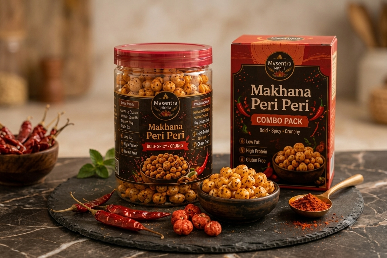 Mysentra Mithila Premium peri peri Masala combo Makhana 200g